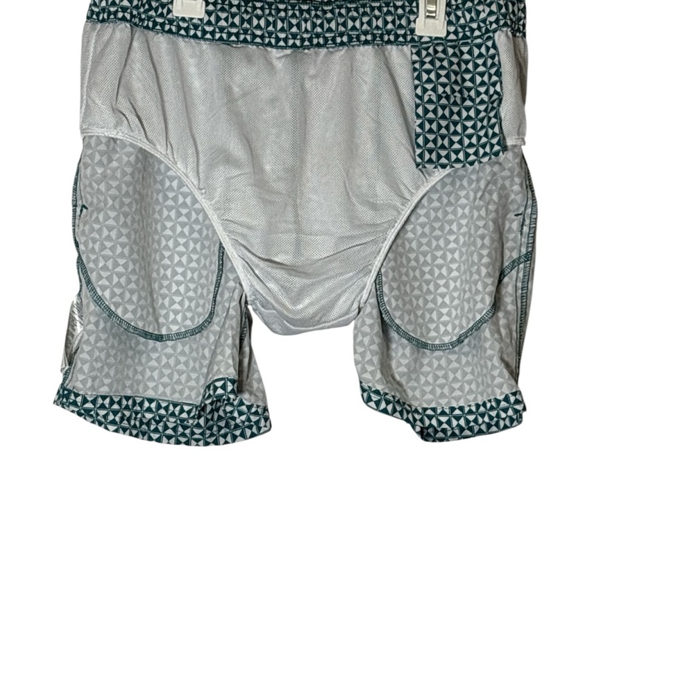 J. Crew  Swim Trunks with Geometric Pattern green and white - Picture 8 of 9